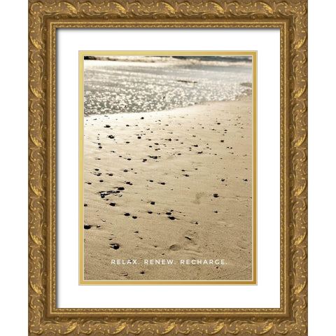 Relax Renew Recharge Gold Ornate Wood Framed Art Print with Double Matting by Acosta