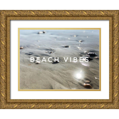 Beach Vibes Gold Ornate Wood Framed Art Print with Double Matting by Acosta