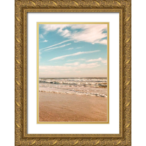 Beach Shores Panel III Gold Ornate Wood Framed Art Print with Double Matting by Acosta