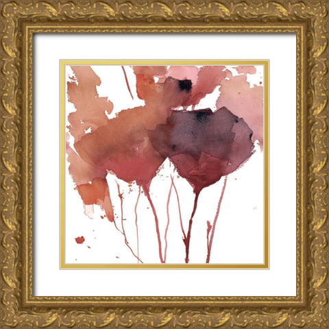 Warm Rainy Wildflowers II Gold Ornate Wood Framed Art Print with Double Matting by Loreth, Lanie