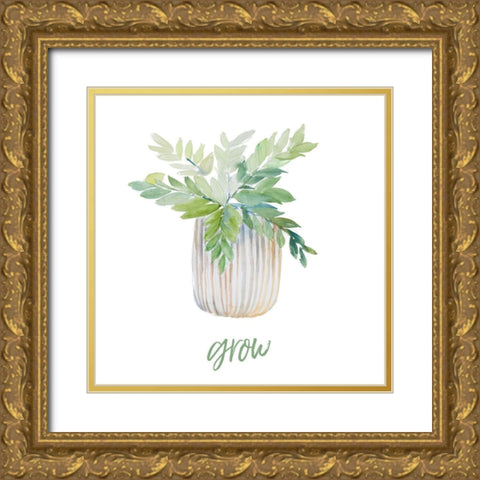 Grow Plant Gold Ornate Wood Framed Art Print with Double Matting by Loreth, Lanie