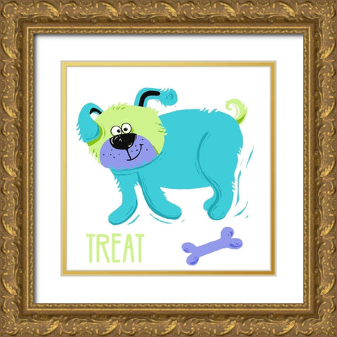 Dogs Gone Wild I Gold Ornate Wood Framed Art Print with Double Matting by Mosher, Deidre