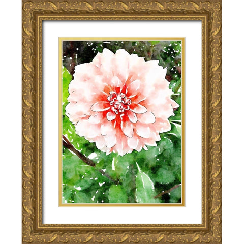 Rose Wash Floral Gold Ornate Wood Framed Art Print with Double Matting by Mansfield, Kathy