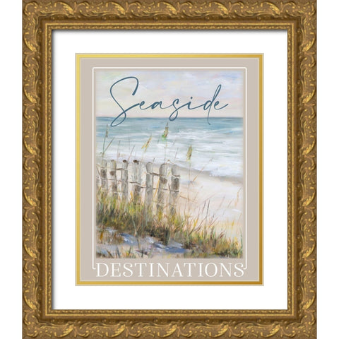 Seaside Destinations Gold Ornate Wood Framed Art Print with Double Matting by DeRice, Julie