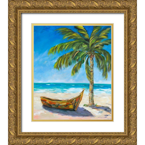 Paradise Trip Gold Ornate Wood Framed Art Print with Double Matting by DeRice, Julie
