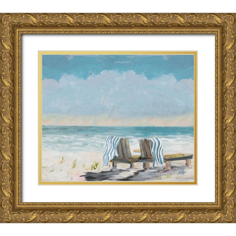 Coastal Sunsets Gold Ornate Wood Framed Art Print with Double Matting by DeRice, Julie
