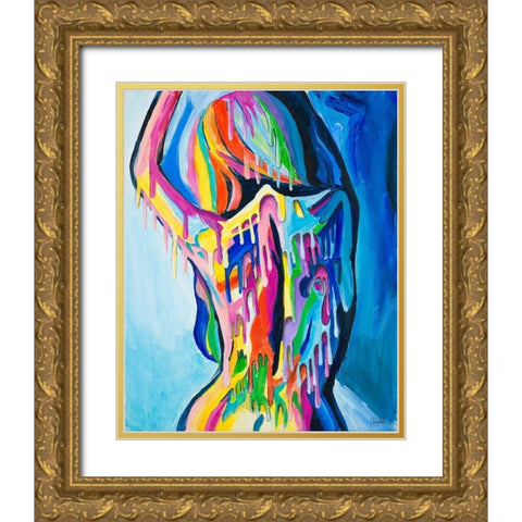 Vibrant Female Figurative Gold Ornate Wood Framed Art Print with Double Matting by Goodrich, Chelsea