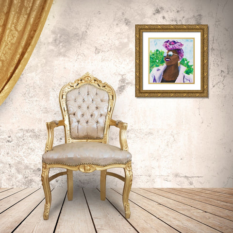 Lavendar Queen Gold Ornate Wood Framed Art Print with Double Matting by Goodrich, Chelsea