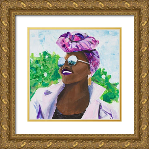 Lavendar Queen Gold Ornate Wood Framed Art Print with Double Matting by Goodrich, Chelsea