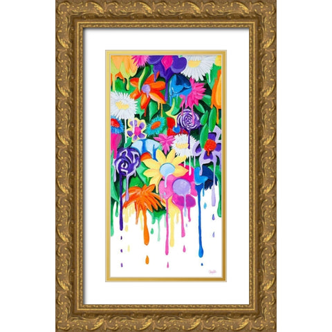Garden Drips Gold Ornate Wood Framed Art Print with Double Matting by Goodrich, Chelsea