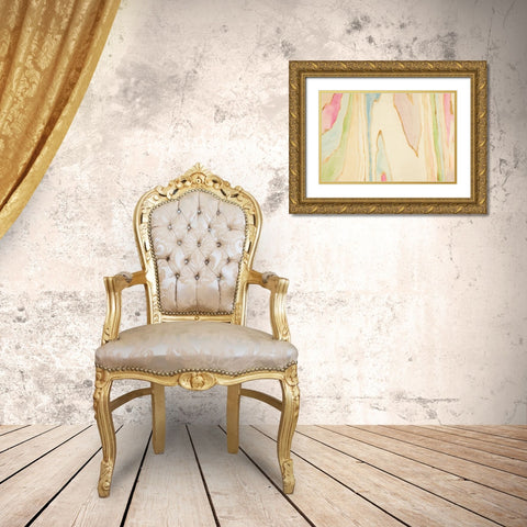 Against the Grain Abstract Gold Ornate Wood Framed Art Print with Double Matting by Bryant, Susan