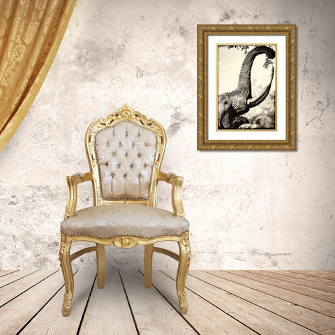Reaching High Gold Ornate Wood Framed Art Print with Double Matting by Niassa Lion Project