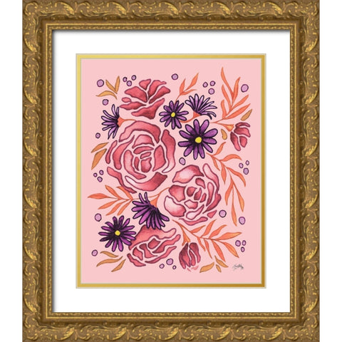 Spring and Floral III Gold Ornate Wood Framed Art Print with Double Matting by Medley, Elizabeth