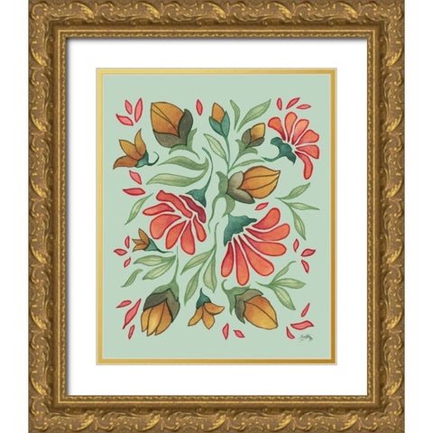 Spring and Floral IV Gold Ornate Wood Framed Art Print with Double Matting by Medley, Elizabeth