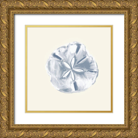 Sand Dollar on Cream Gold Ornate Wood Framed Art Print with Double Matting by DeRice, Julie