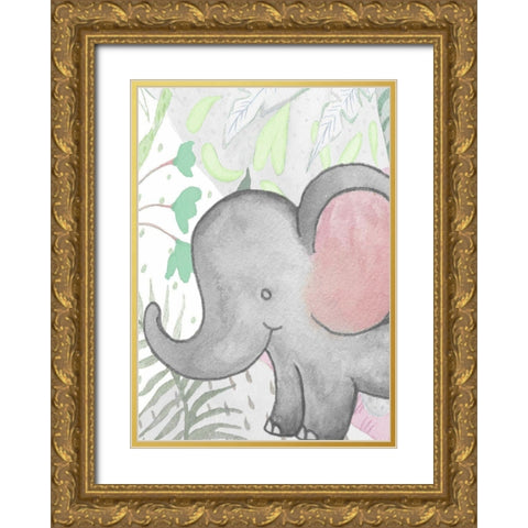 Ele in the Tropics Gold Ornate Wood Framed Art Print with Double Matting by Medley, ElizabetH