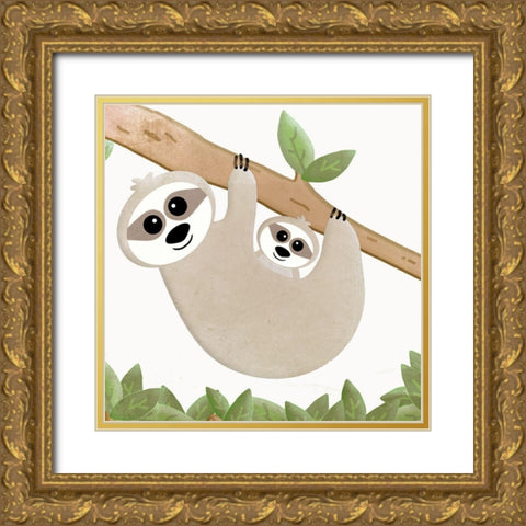 Hanging Out Gold Ornate Wood Framed Art Print with Double Matting by Quach, Anna