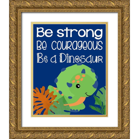 Dino I Gold Ornate Wood Framed Art Print with Double Matting by Quach, Anna