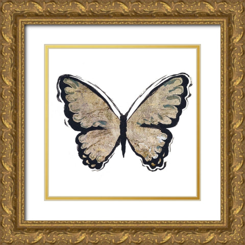 Flutter Gold I Gold Ornate Wood Framed Art Print with Double Matting by Medley, Elizabeth