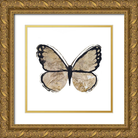 Flutter Gold II Gold Ornate Wood Framed Art Print with Double Matting by Medley, Elizabeth