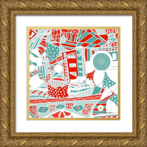 Uptown Funk III Gold Ornate Wood Framed Art Print with Double Matting by Edwins, Hugo