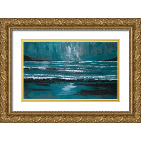 Blue Escape Gold Ornate Wood Framed Art Print with Double Matting by Ritter, Gina
