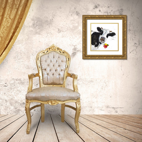 Crazy Cow Gold Ornate Wood Framed Art Print with Double Matting by Pinto, Patricia