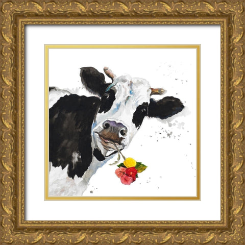 Crazy Cow Gold Ornate Wood Framed Art Print with Double Matting by Pinto, Patricia