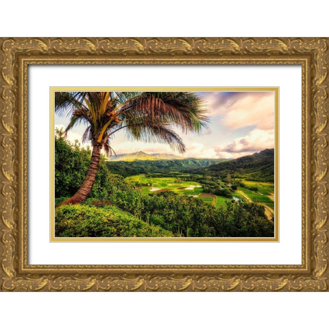 Morning in Paradise Gold Ornate Wood Framed Art Print with Double Matting by Amos, Andy