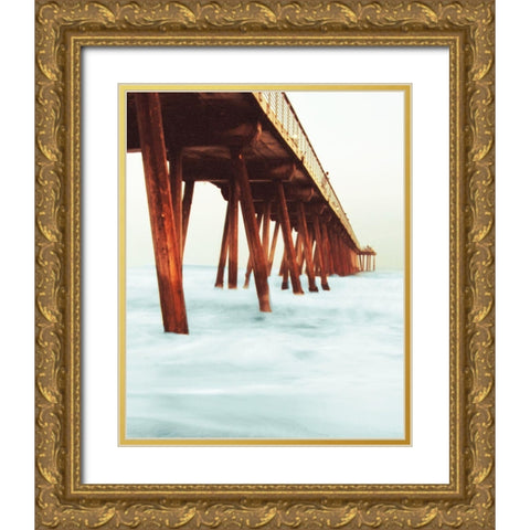 Pacific Pier Gold Ornate Wood Framed Art Print with Double Matting by Bill Carson Photography