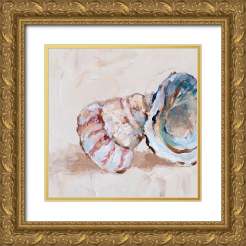 Neutral Sand Shells II Gold Ornate Wood Framed Art Print with Double Matting by Loreth, Lanie