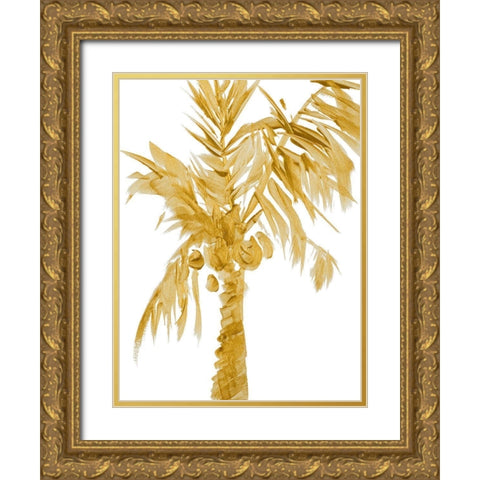 Gold Palms I Gold Ornate Wood Framed Art Print with Double Matting by Loreth, Lanie