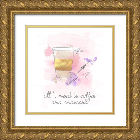 Coffee and Mascara Gold Ornate Wood Framed Art Print with Double Matting by Quach, Anna