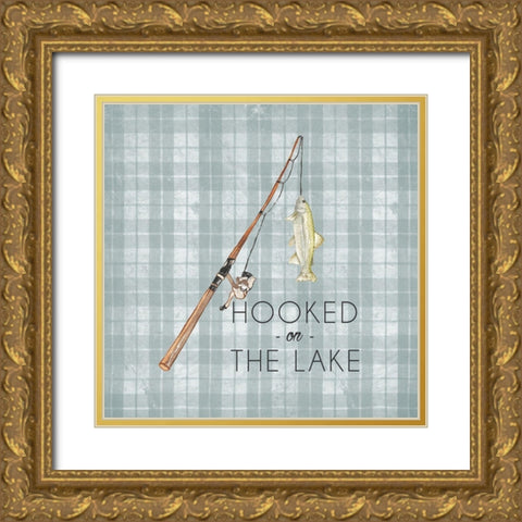 Hooked On The Lake Gold Ornate Wood Framed Art Print with Double Matting by Medley, Elizabeth