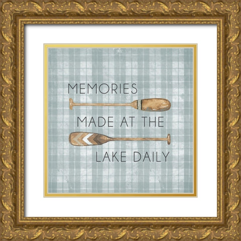 Memories Made At The Lake Daily Gold Ornate Wood Framed Art Print with Double Matting by Medley, Elizabeth