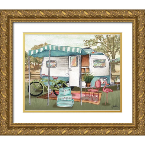 Roughing It II Gold Ornate Wood Framed Art Print with Double Matting by Medley, Elizabeth