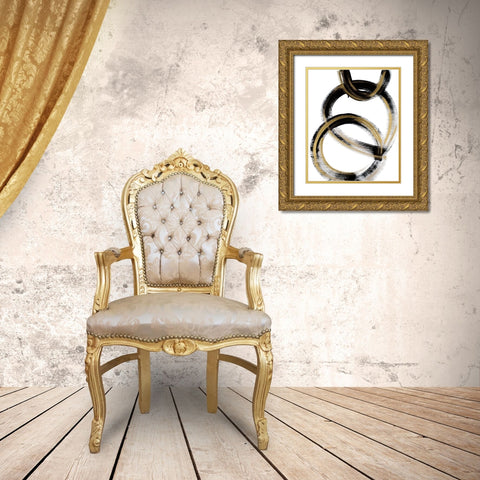 Modern Flow With Gold Gold Ornate Wood Framed Art Print with Double Matting by Bryant, Susan