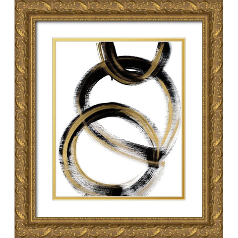 Modern Flow With Gold Gold Ornate Wood Framed Art Print with Double Matting by Bryant, Susan