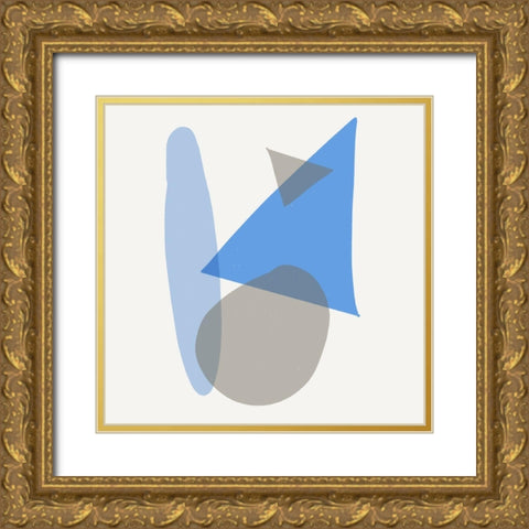 Mindful Blue II Gold Ornate Wood Framed Art Print with Double Matting by Bryant, Susan