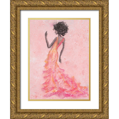Xhose Woman in Pink Gold Ornate Wood Framed Art Print with Double Matting by Ritter, Gina