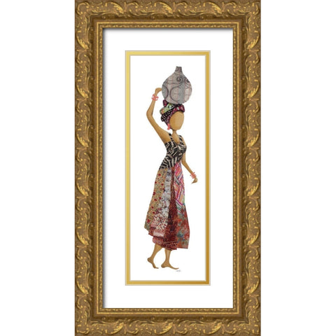 Xhose Woman of Pottery I Gold Ornate Wood Framed Art Print with Double Matting by Ritter, Gina