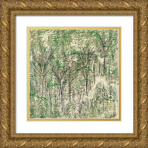 Asian Palms Gold Ornate Wood Framed Art Print with Double Matting by Gonzalez, Roberto