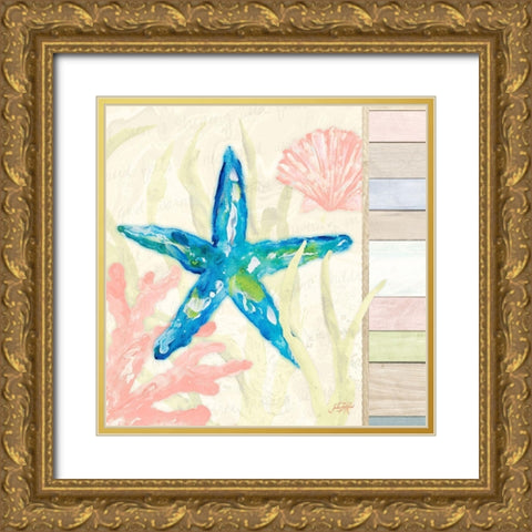 Pastel Coastal III Gold Ornate Wood Framed Art Print with Double Matting by DeRice, Julie