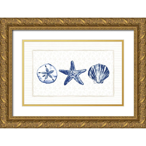 Blue Ocean Collection Gold Ornate Wood Framed Art Print with Double Matting by Gaynor, Janice