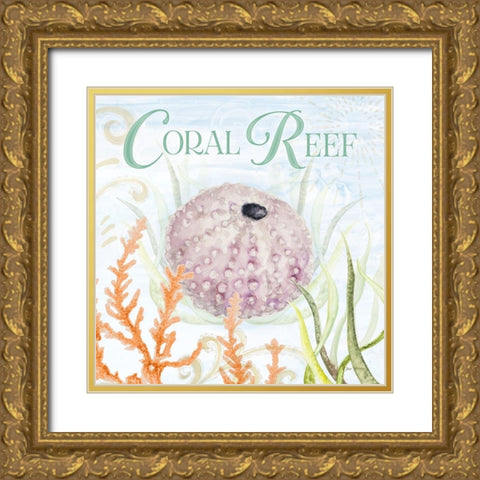 Coral Reef Gold Ornate Wood Framed Art Print with Double Matting by Gaynor, Janice