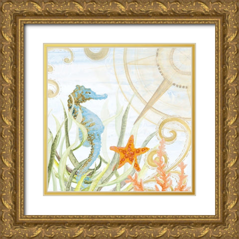 Coastal Navigate II Gold Ornate Wood Framed Art Print with Double Matting by Gaynor, Janice