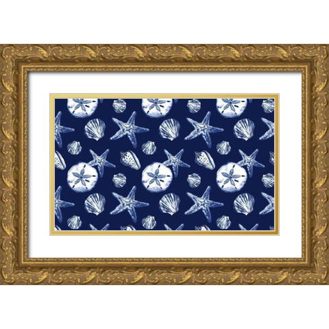 Deep Ocean Treasures Gold Ornate Wood Framed Art Print with Double Matting by Gaynor, Janice
