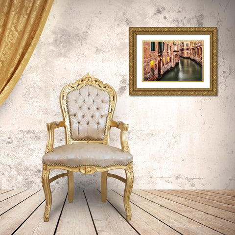 Venice Twilight Gold Ornate Wood Framed Art Print with Double Matting by Amos, Andy