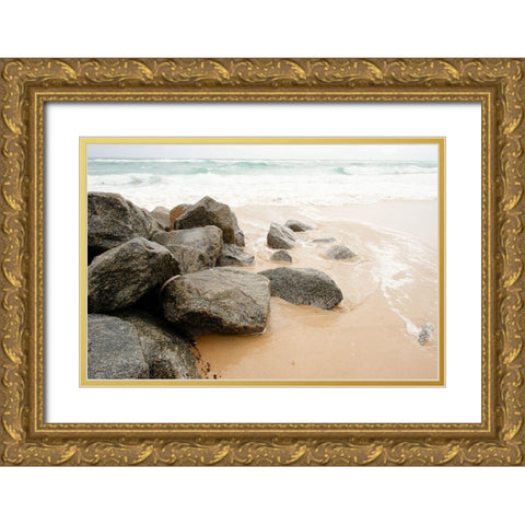 Beachy Shores Gold Ornate Wood Framed Art Print with Double Matting by Bill Carson Photography