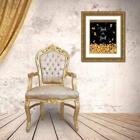 Trick or Treat Gold Ornate Wood Framed Art Print with Double Matting by Quach, Anna